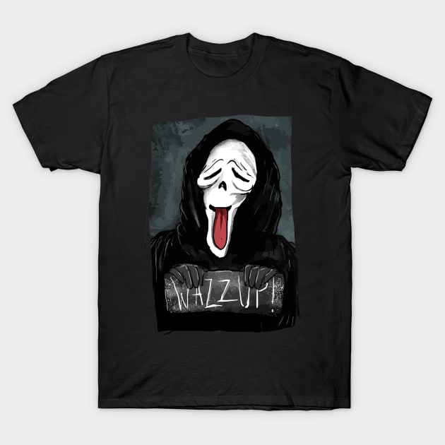 Ghost face wazzup T-Shirt by DeathAnarchy